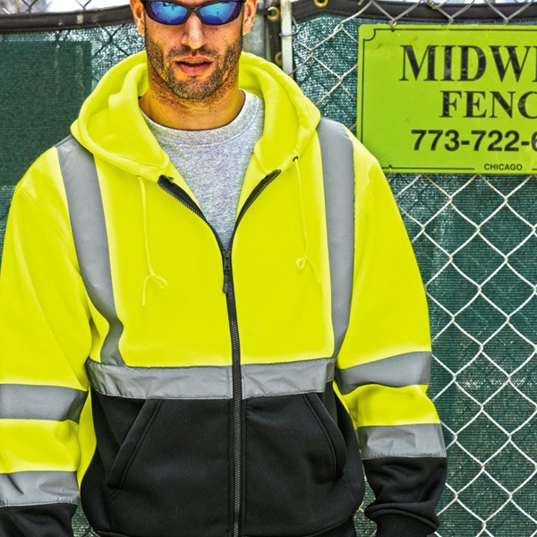 Hi-Vis Full-Zip Hooded Sweatshirt Thumbnail