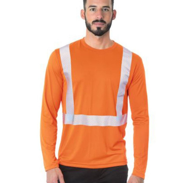 USA-Made Hi-Visibility Long Sleeve Performance T-Shirt - Segmented Tape Thumbnail