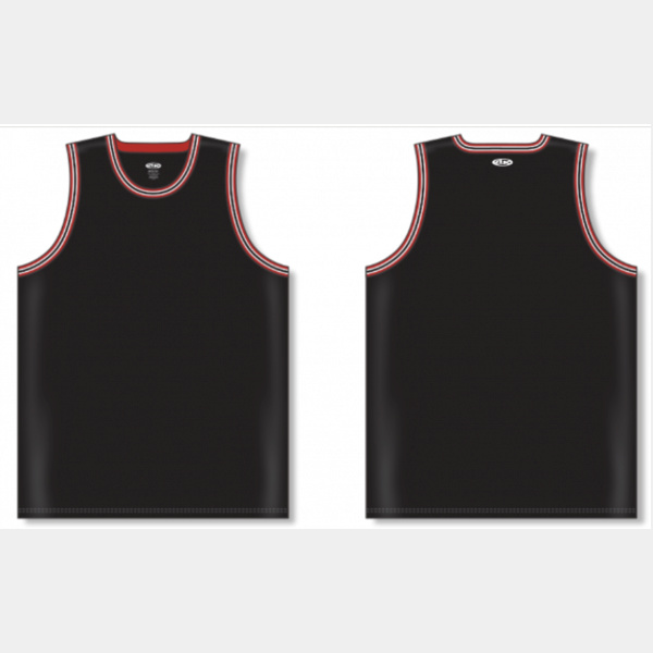 ATHLETIC KNIT BASKETBALL JERSEY -BLK/RED/WHITE Thumbnail