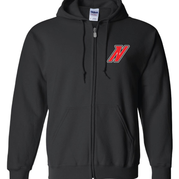 Neptune N Left Chest Scarlet Fliers Full ZipUp Hoodie Front Thumbnail